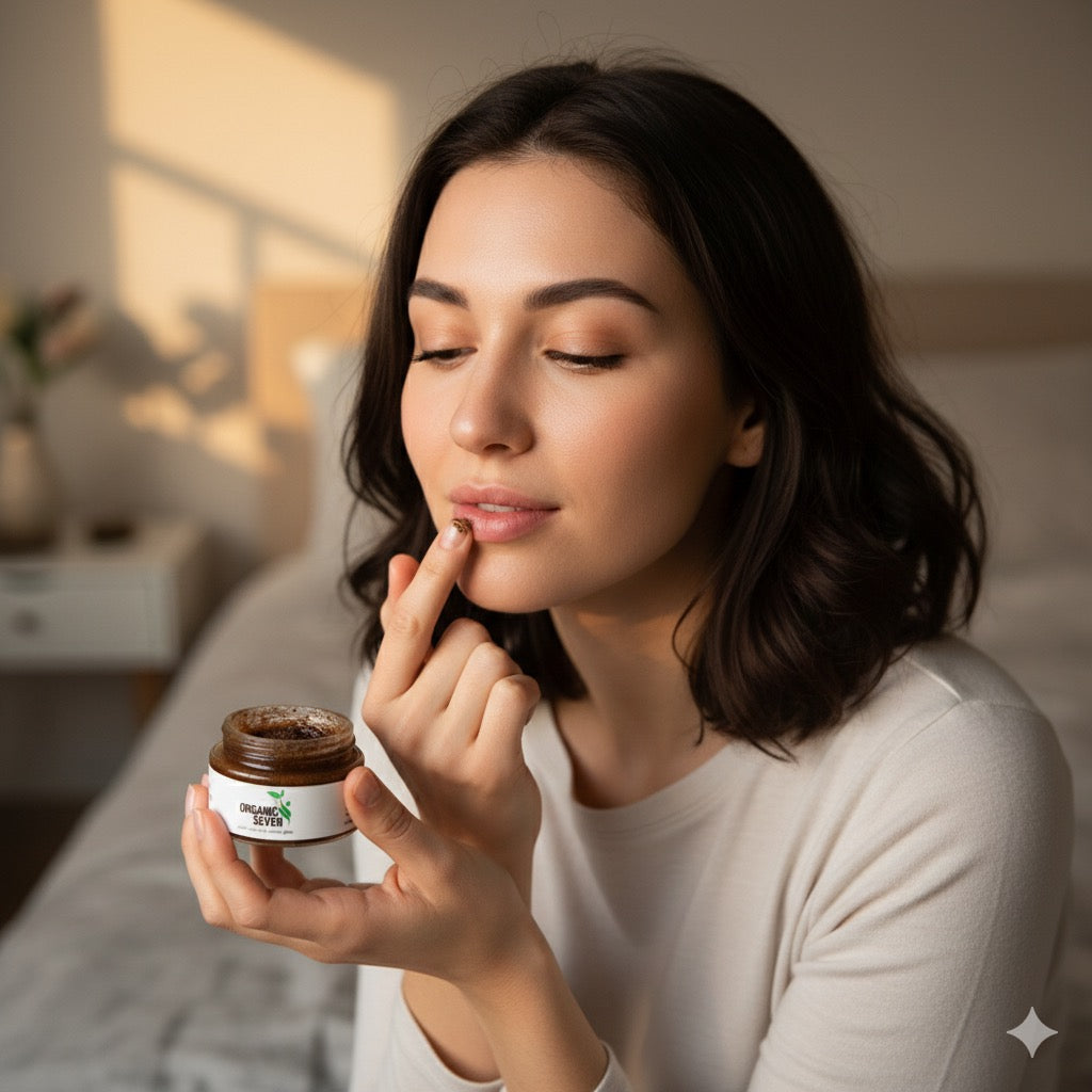 Organic Seven Lip Scrub – 100% Natural Exfoliator for Soft & Pink Lips