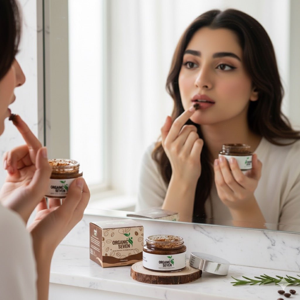Organic Seven Lip Scrub – 100% Natural Exfoliator for Soft & Pink Lips