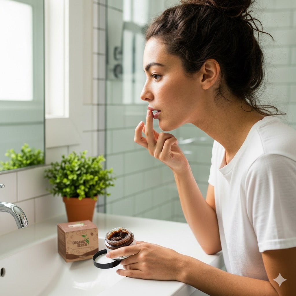 Organic Seven Lip Scrub – 100% Natural Exfoliator for Soft & Pink Lips