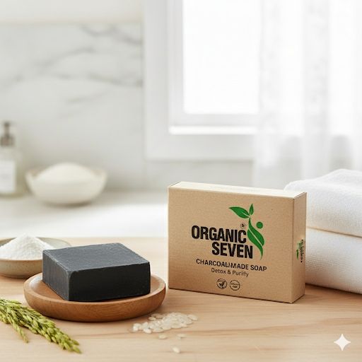 🖤 Organic Seven Charcoal Handmade Soap – Detox & Purify 🌿