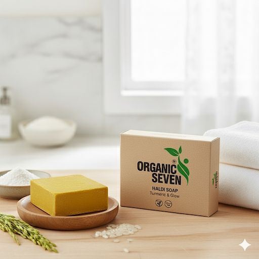 🌿 Organic Seven Haldi Soap - Turmeric & Glow ✨