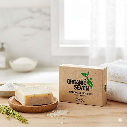 🌿 Organic Seven Handmade Rice Soap - Natural Skincare Bar 🌾