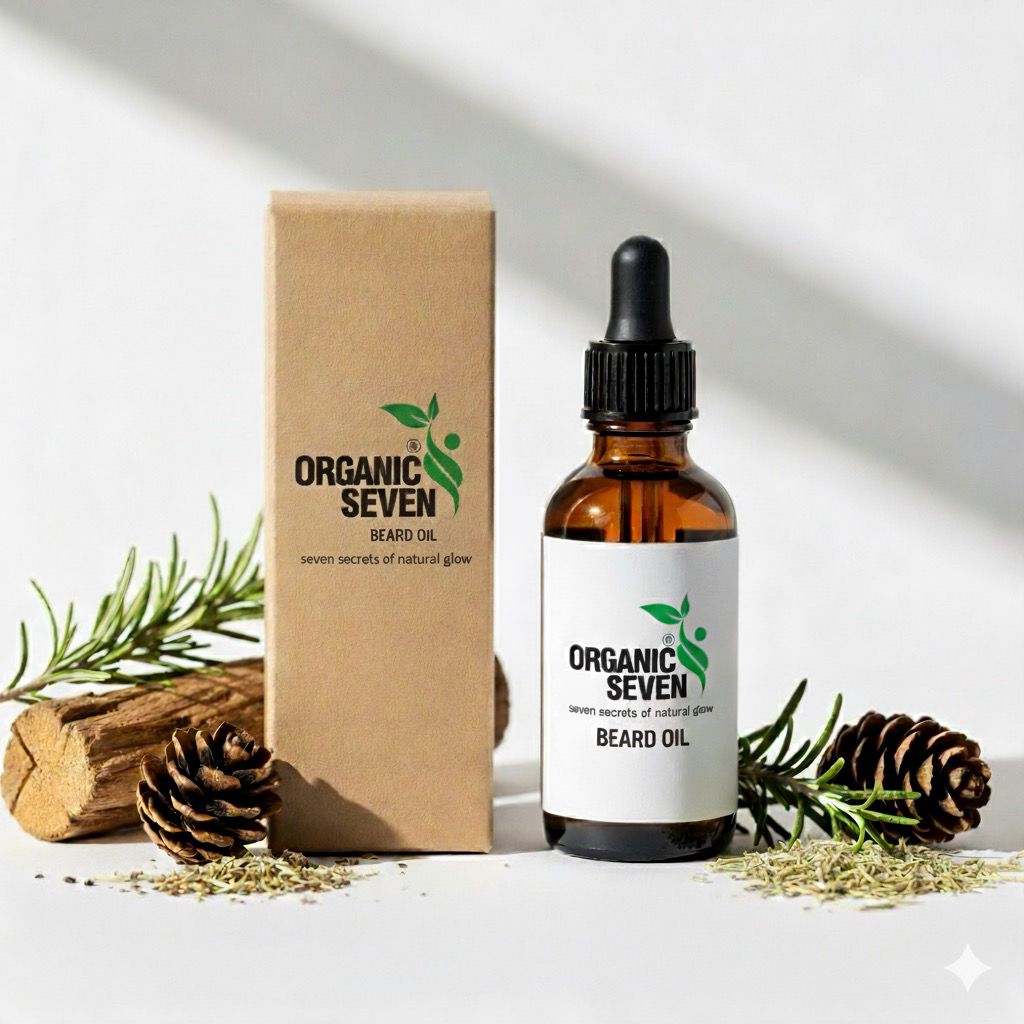 Seven Herbal Beard Oil – 100% Organic Growth & Softening Formula for Men (30ml)